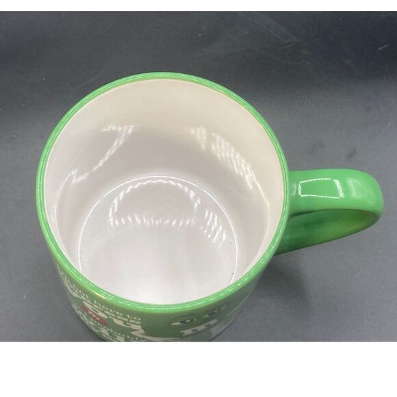 Green Jumbo 18 oz M&M 4" Coffee Mug 2023 "I'm not here to impress you..." - Picture 3 of 4